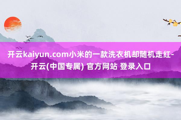 开云kaiyun.com小米的一款洗衣机却随机走红-开云(中国专属) 官方网站 登录入口
