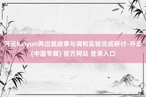 开云kaiyun两边就政事与调和实验完成研讨-开云(中国专属) 官方网站 登录入口