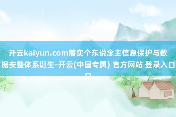 开云kaiyun.com落实个东说念主信息保护与数据安整体系诞生-开云(中国专属) 官方网站 登录入口