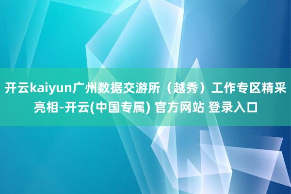 开云kaiyun广州数据交游所（越秀）工作专区精采亮相-开云(中国专属) 官方网站 登录入口