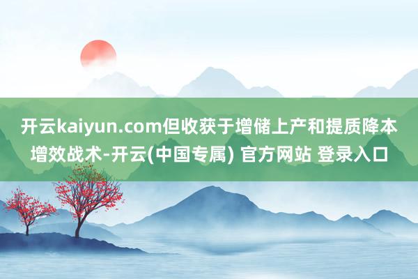 开云kaiyun.com　　但收获于增储上产和提质降本增效战术-开云(中国专属) 官方网站 登录入口