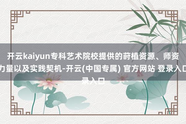 开云kaiyun专科艺术院校提供的莳植资源、师资力量以及实践契机-开云(中国专属) 官方网站 登录入口