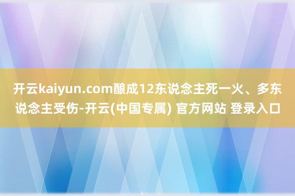 开云kaiyun.com酿成12东说念主死一火、多东说念主受伤-开云(中国专属) 官方网站 登录入口