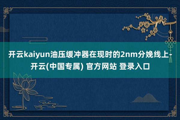 开云kaiyun油压缓冲器在现时的2nm分娩线上-开云(中国专属) 官方网站 登录入口