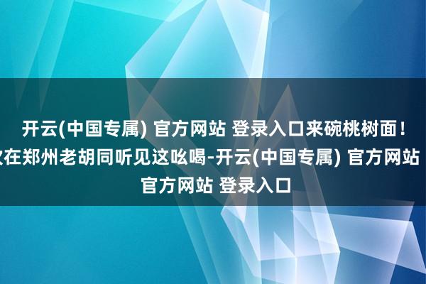 开云(中国专属) 官方网站 登录入口来碗桃树面！＂第一次在郑州老胡同听见这吆喝-开云(中国专属) 官方网站 登录入口