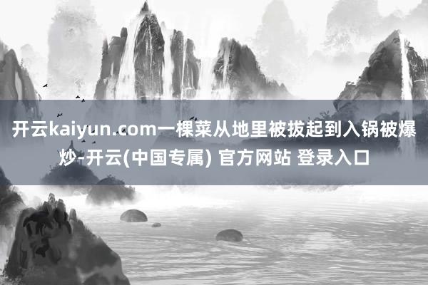 开云kaiyun.com一棵菜从地里被拔起到入锅被爆炒-开云(中国专属) 官方网站 登录入口