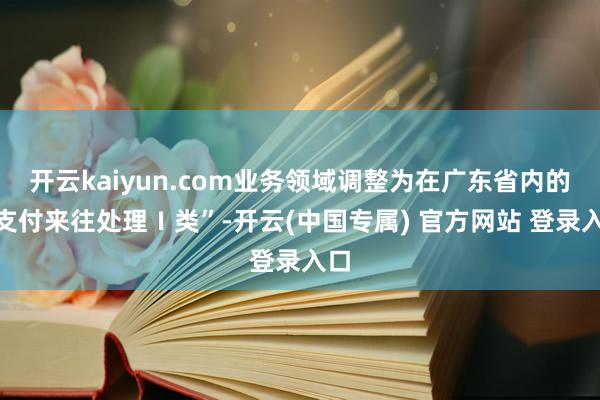 开云kaiyun.com业务领域调整为在广东省内的“支付来往处理Ⅰ类”-开云(中国专属) 官方网站 登录入口