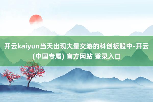 开云kaiyun当天出现大量交游的科创板股中-开云(中国专属) 官方网站 登录入口