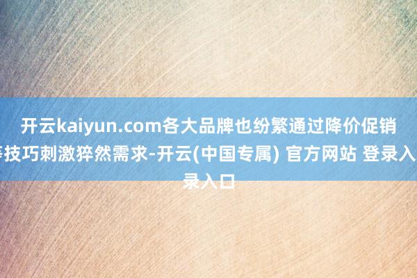 开云kaiyun.com各大品牌也纷繁通过降价促销等技巧刺激猝然需求-开云(中国专属) 官方网站 登录入口
