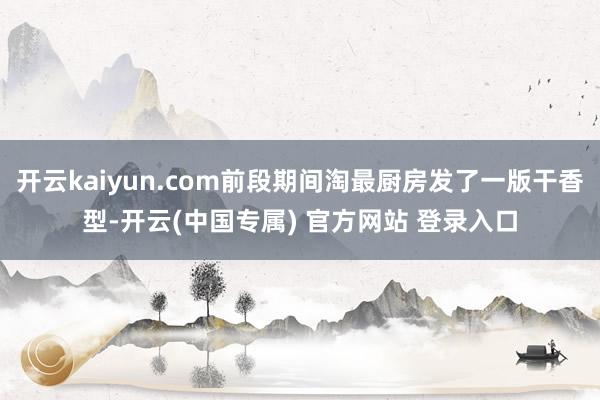 开云kaiyun.com前段期间淘最厨房发了一版干香型-开云(中国专属) 官方网站 登录入口