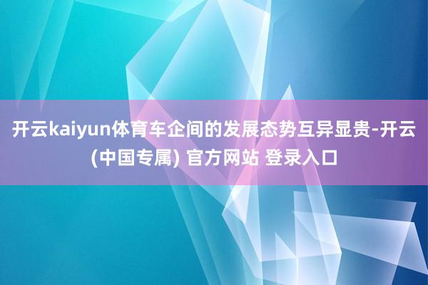 开云kaiyun体育车企间的发展态势互异显贵-开云(中国专属) 官方网站 登录入口