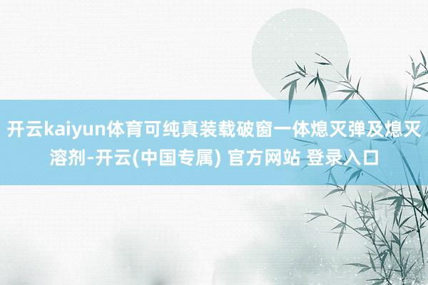 开云kaiyun体育可纯真装载破窗一体熄灭弹及熄灭溶剂-开云(中国专属) 官方网站 登录入口